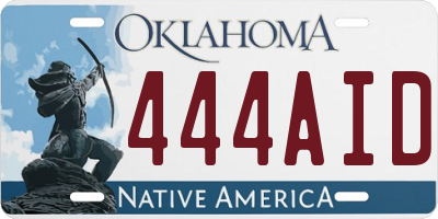 OK license plate 444AID