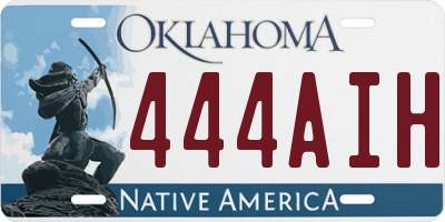 OK license plate 444AIH