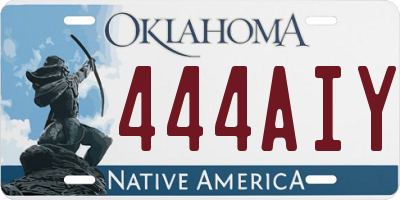 OK license plate 444AIY