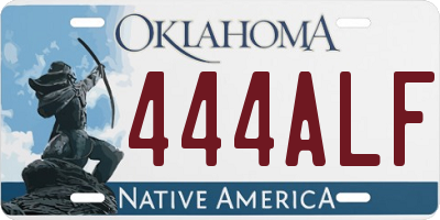 OK license plate 444ALF