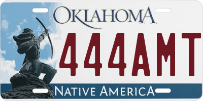 OK license plate 444AMT