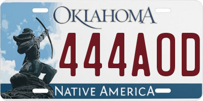 OK license plate 444AOD