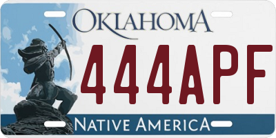 OK license plate 444APF