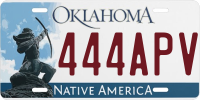 OK license plate 444APV