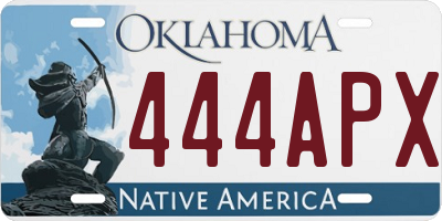 OK license plate 444APX