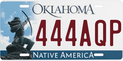 OK license plate 444AQP