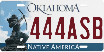 OK license plate 444ASB
