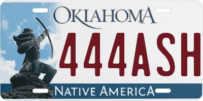 OK license plate 444ASH