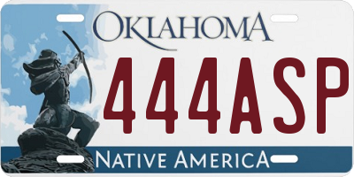 OK license plate 444ASP