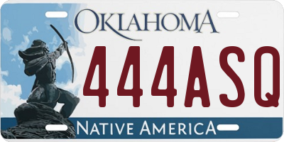 OK license plate 444ASQ