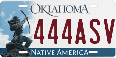 OK license plate 444ASV