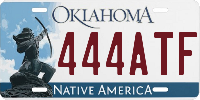 OK license plate 444ATF