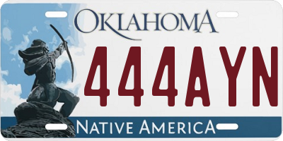 OK license plate 444AYN