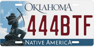 OK license plate 444BTF