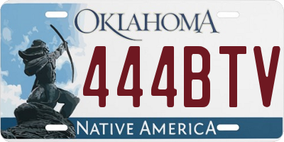 OK license plate 444BTV