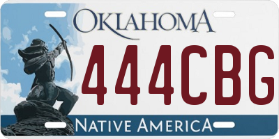 OK license plate 444CBG