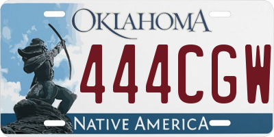 OK license plate 444CGW