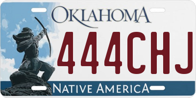OK license plate 444CHJ