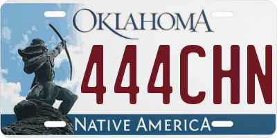 OK license plate 444CHN