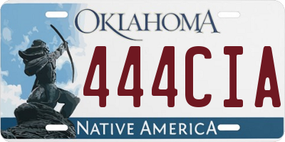 OK license plate 444CIA