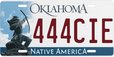 OK license plate 444CIE