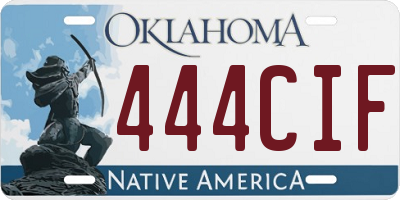 OK license plate 444CIF