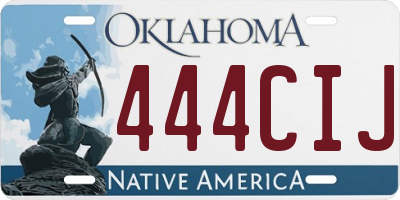 OK license plate 444CIJ
