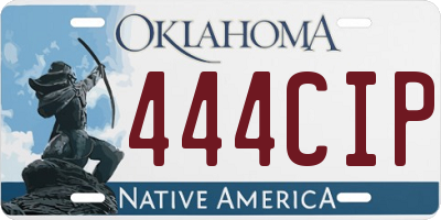 OK license plate 444CIP