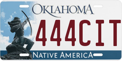 OK license plate 444CIT