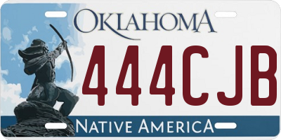 OK license plate 444CJB