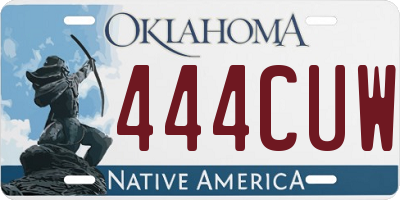 OK license plate 444CUW