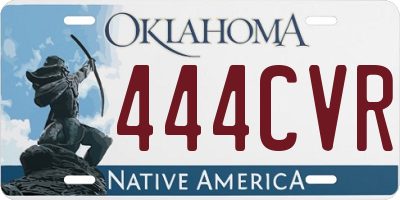 OK license plate 444CVR