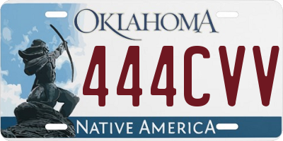 OK license plate 444CVV