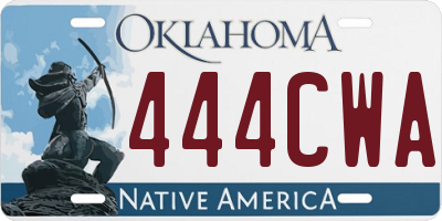 OK license plate 444CWA