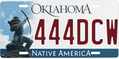 OK license plate 444DCW