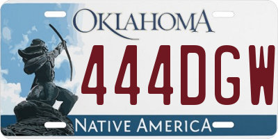OK license plate 444DGW