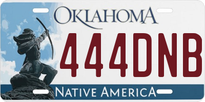 OK license plate 444DNB