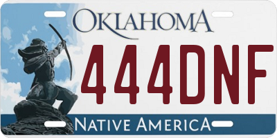 OK license plate 444DNF