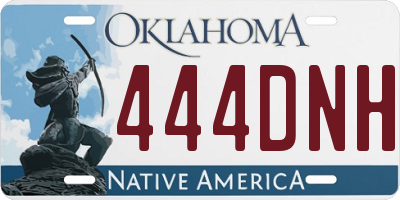 OK license plate 444DNH