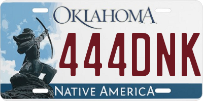 OK license plate 444DNK