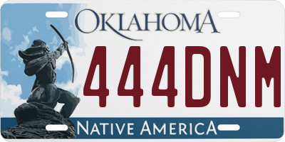 OK license plate 444DNM