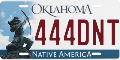 OK license plate 444DNT