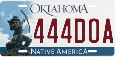 OK license plate 444DOA