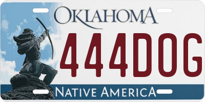 OK license plate 444DOG