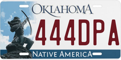 OK license plate 444DPA