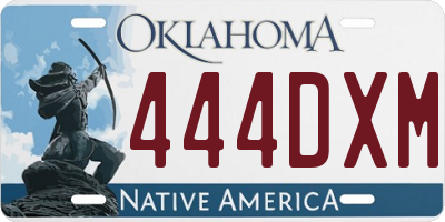 OK license plate 444DXM