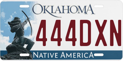 OK license plate 444DXN