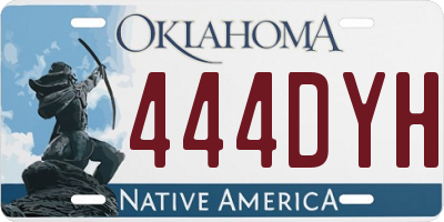 OK license plate 444DYH