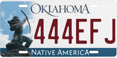OK license plate 444EFJ
