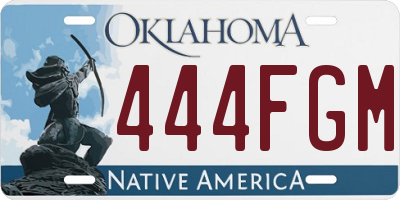 OK license plate 444FGM